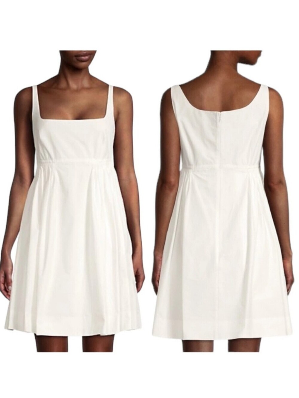 Rebecca Taylor NWT Solid-Hued Mini Empire Dress Snow White Size 2 Pockets